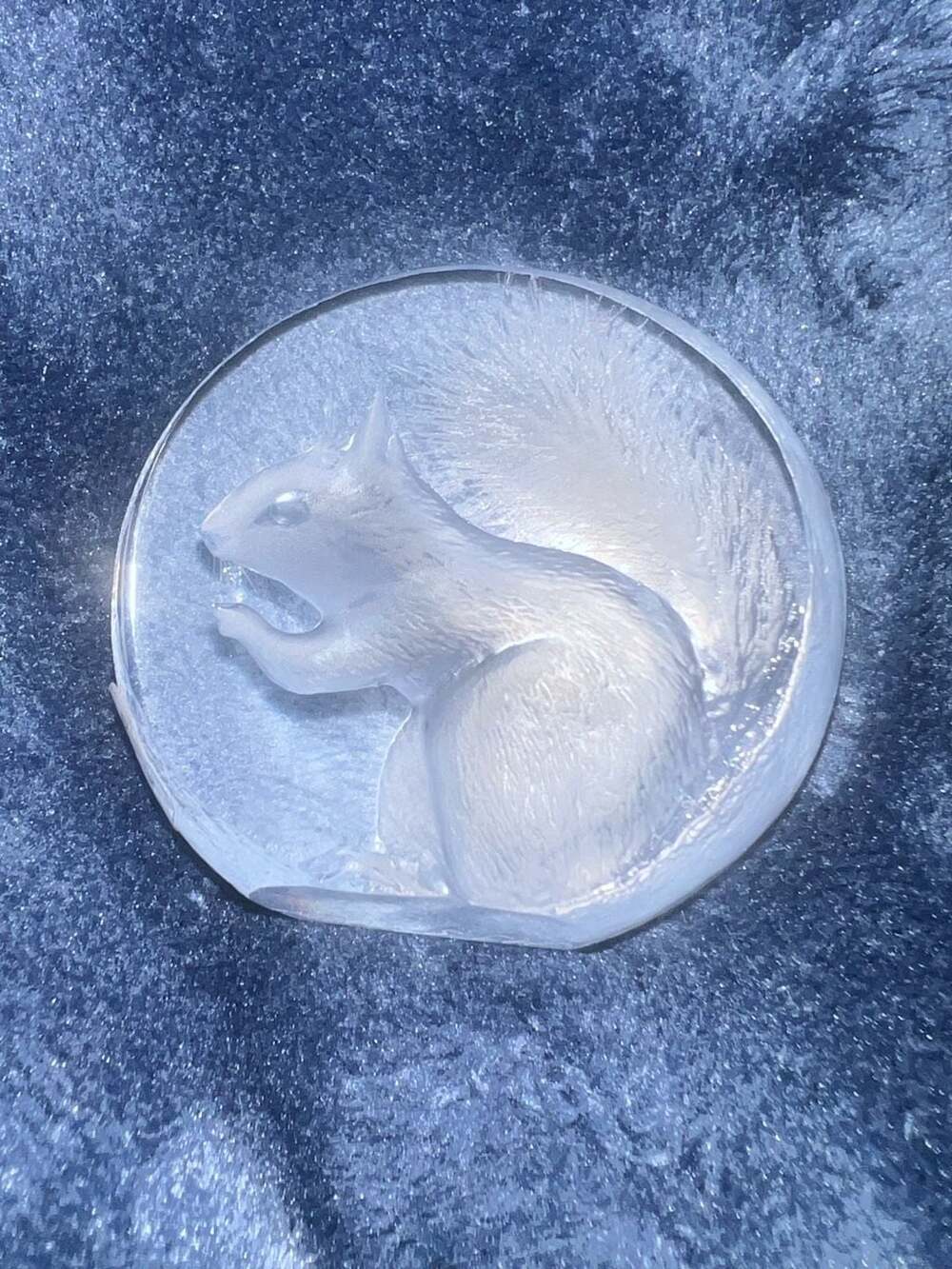 Mats Jonasson Sweden Full Lead Crystal Squirrel Paperweight